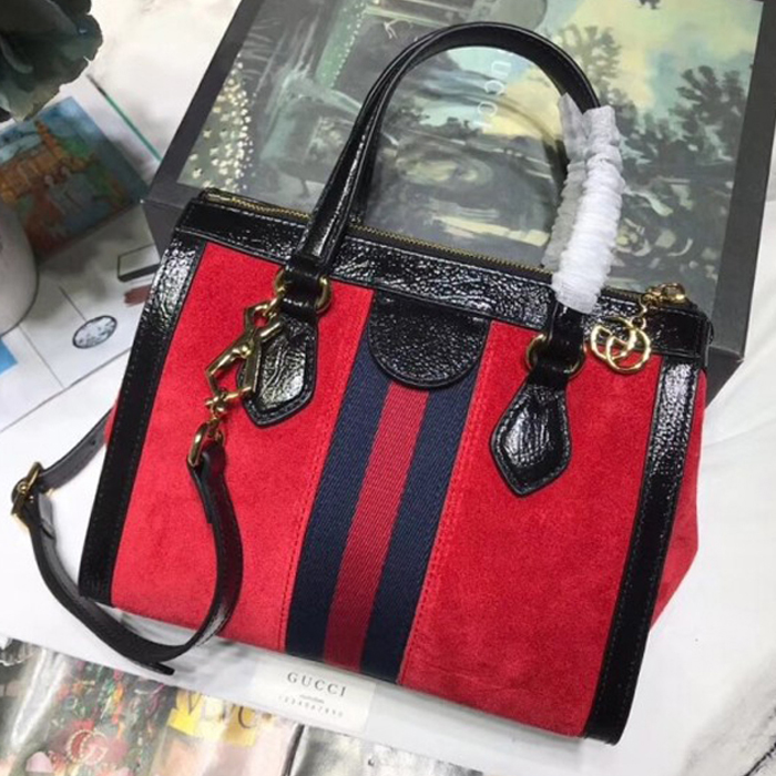 Gucci Ophidia Small Suede Tote Bag 547551 Red 2018