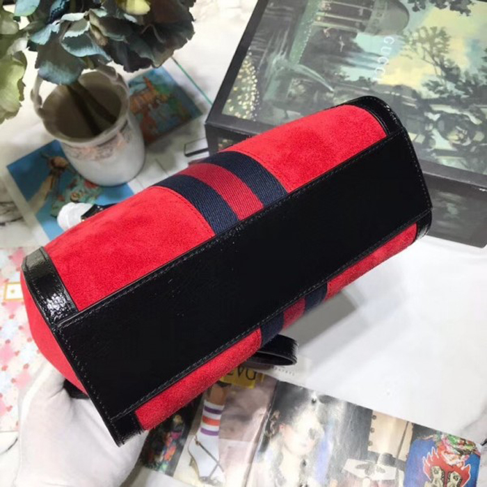 Gucci Ophidia Small Suede Tote Bag 547551 Red 2018