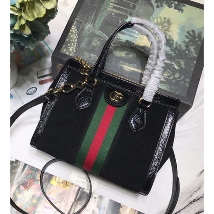 Gucci Ophidia Small Suede Tote Bag 547551 Black 2018