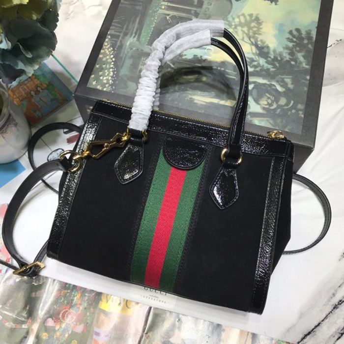 Gucci Ophidia Small Suede Tote Bag 547551 Black 2018
