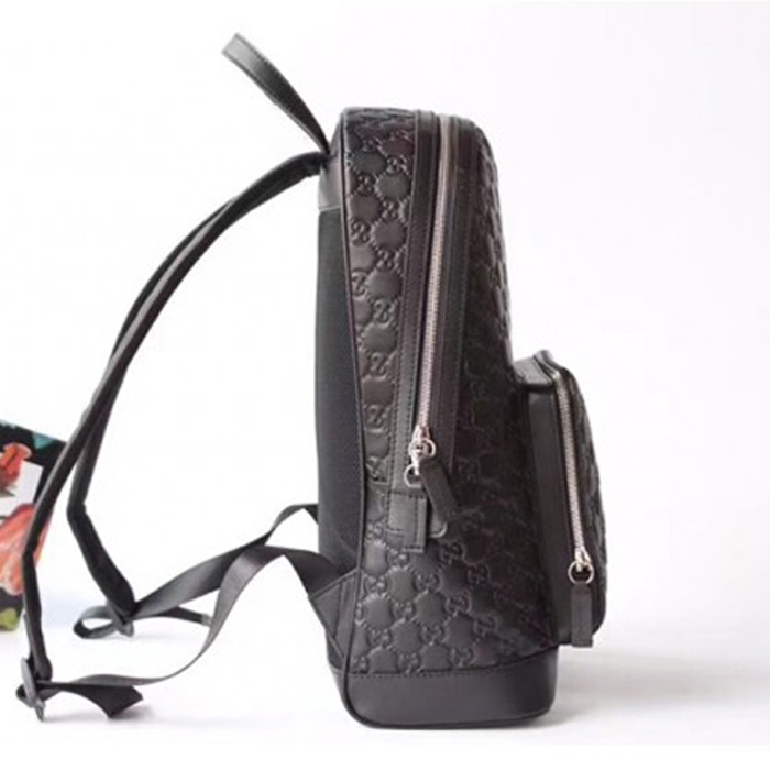 Gucci Signature Leather Backpack 406370 Black 2018