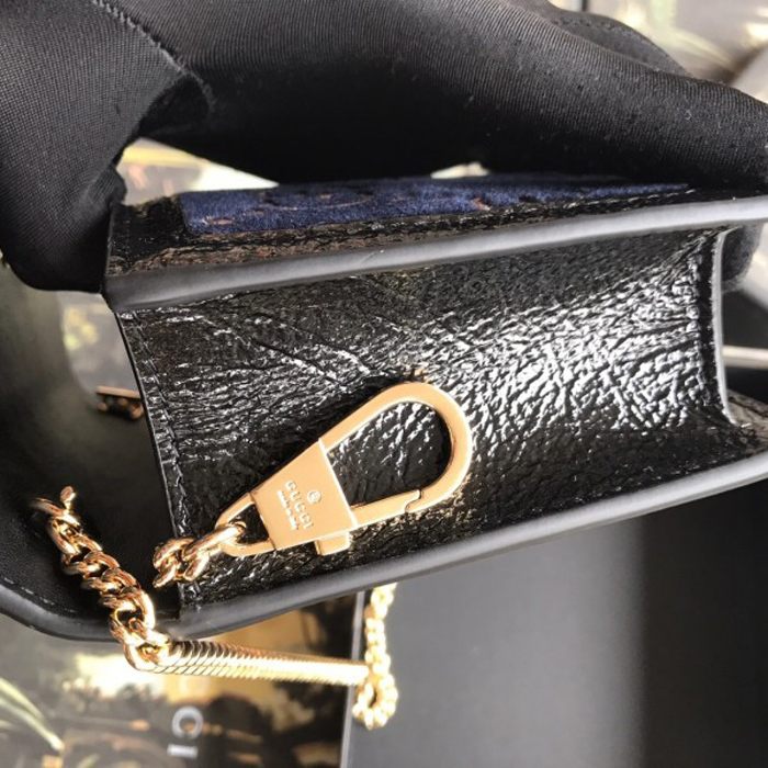 Gucci Sylvie Velvet Chain Bag 494642 Blue 2018