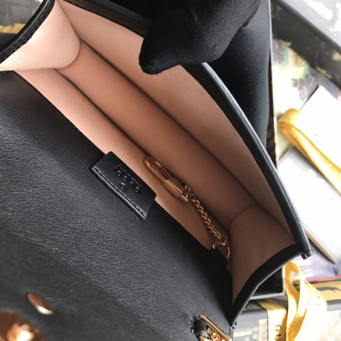 Gucci Sylvie Velvet Chain Bag 494642 Black 2018