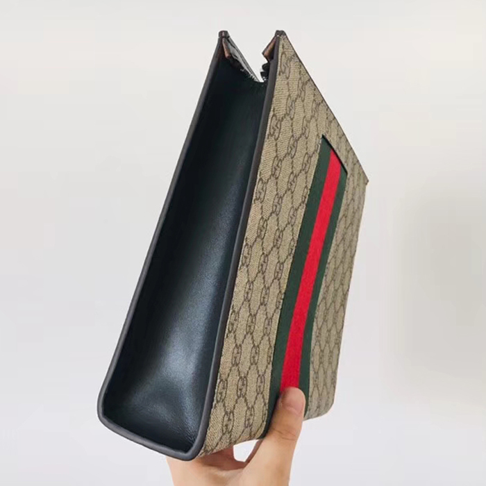 Gucci Mens GG Supreme Web Pouch 475316 Beige 2018