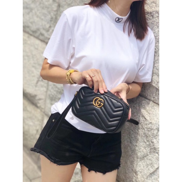 Gucci GG Marmont Matelassé Clutch 443438 Black 2018