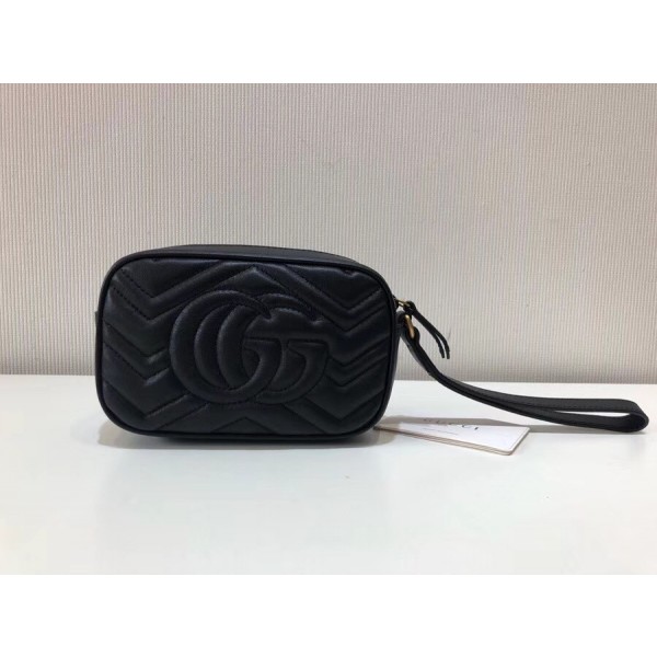 Gucci GG Marmont Matelassé Clutch 443438 Black 2018