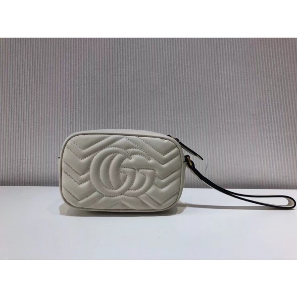 Gucci GG Marmont Matelassé Clutch 443438 White 2018