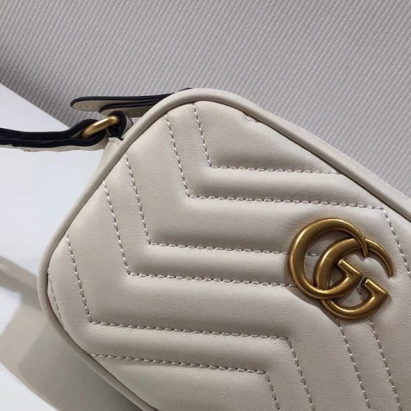 Gucci GG Marmont Matelassé Clutch 443438 White 2018