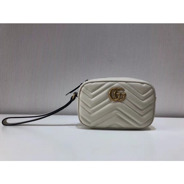 Gucci GG Marmont Matelassé Clutch 443438 White 2018