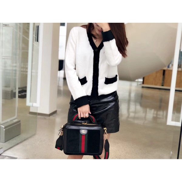 Gucci Ophidia Suede Small Shoulder Bag 550622 Black 2018