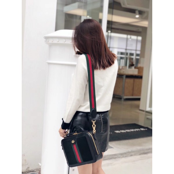 Gucci Ophidia Suede Small Shoulder Bag 550622 Black 2018
