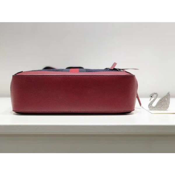 Gucci Ophidia Suede Small Shoulder Bag 550622 Blue/Red 2018