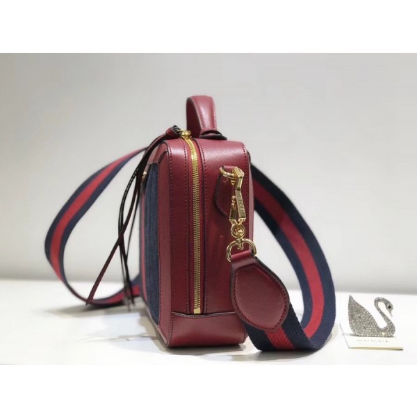 Gucci Ophidia Suede Small Shoulder Bag 550622 Blue/Red 2018
