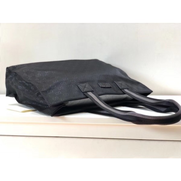 Gucci GG Nylon Shopping Tote 449176 Black/Grey 2017