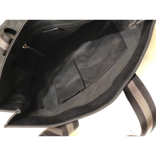 Gucci GG Nylon Shopping Tote 449176 Black/Grey 2017