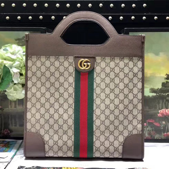 Gucci Ophidia GG medium Top Handle Tote 547941 Dark Coffee