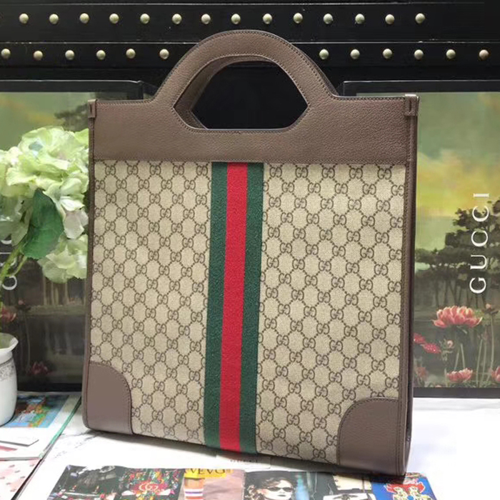 Gucci Ophidia GG medium Top Handle Tote 547941 Dark Coffee