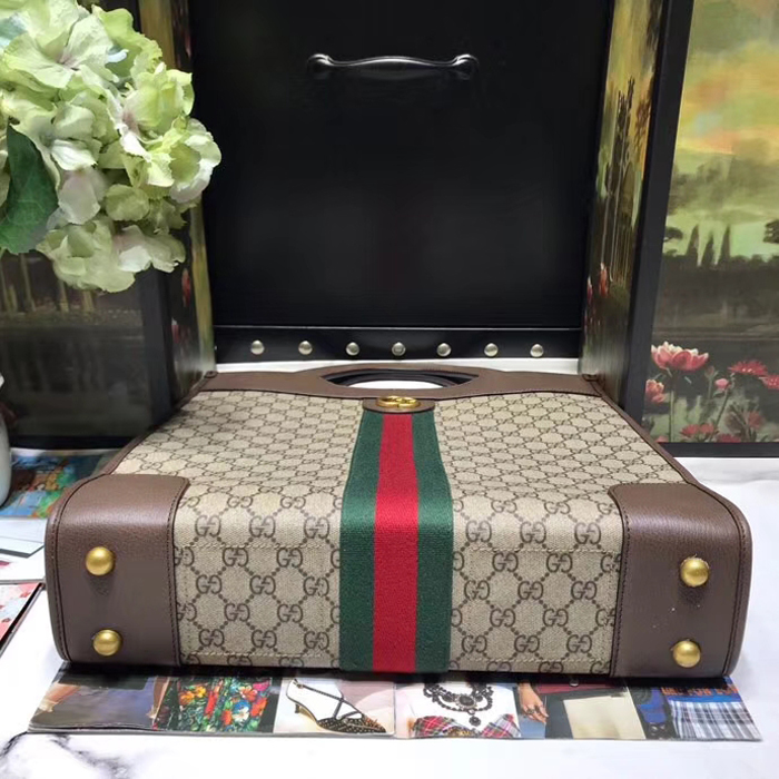 Gucci Ophidia GG medium Top Handle Tote 547941 Dark Coffee