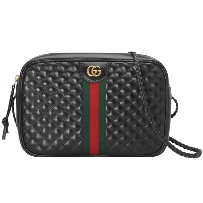 Gucci Laminated Leather Small Shoulder Bag 541051 Black