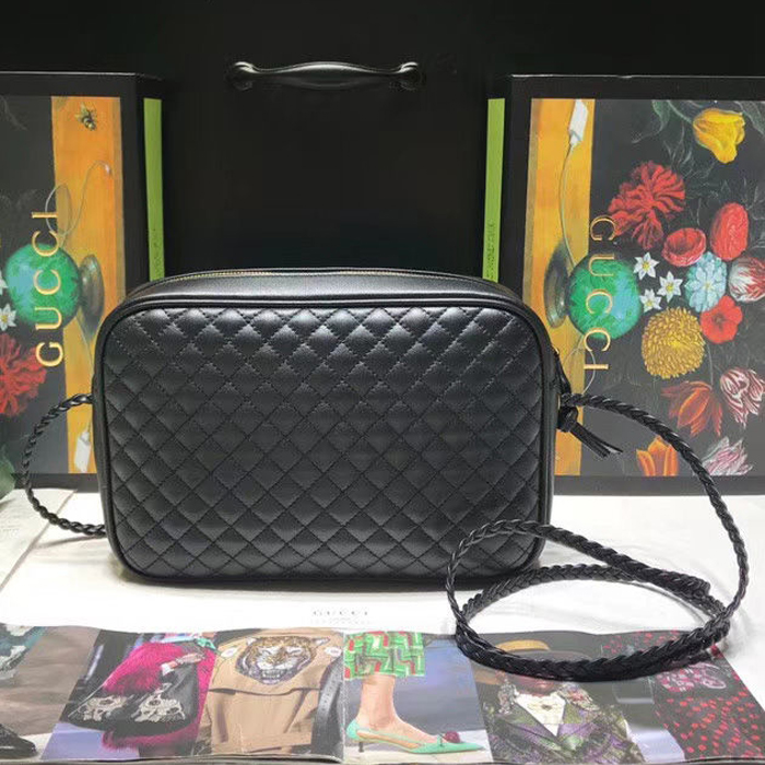 Gucci Laminated Leather Small Shoulder Bag 541051 Black