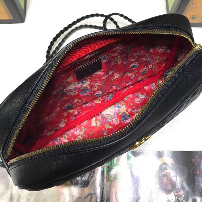 Gucci Laminated Leather Small Shoulder Bag 541051 Black