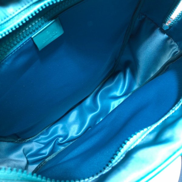 Gucci Medium Backpack with Gucci '80s Patch 536724 Bright Blue 2018