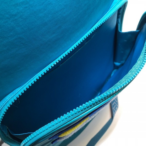 Gucci Medium Backpack with Gucci '80s Patch 536724 Bright Blue 2018