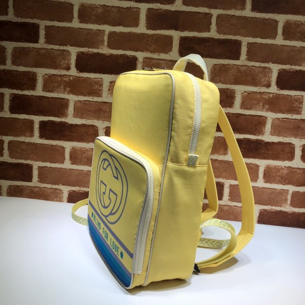 Gucci Medium Backpack with Interlocking G Print 536724 Yellow 2018