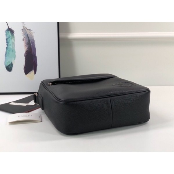 Gucci Leather Men's Messenger Bag 337084 Black 2018