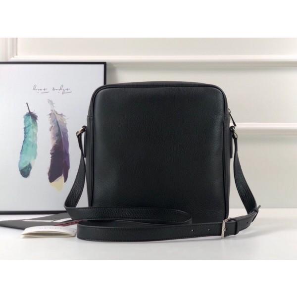 Gucci Leather Men's Messenger Bag 337084 Black 2018