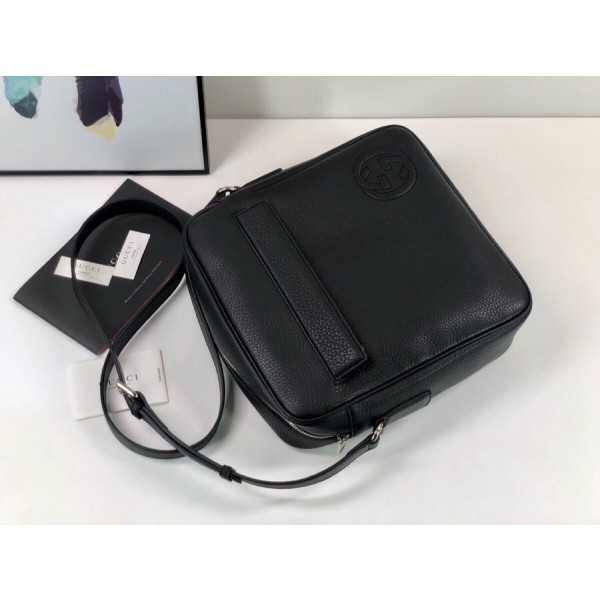 Gucci Leather Men's Messenger Bag 337084 Black 2018