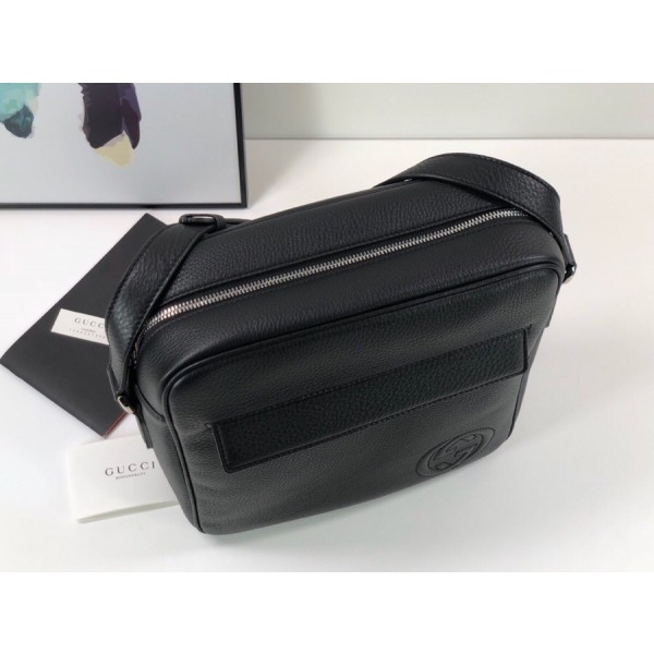 Gucci Leather Men's Messenger Bag 337084 Black 2018