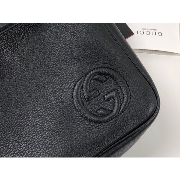 Gucci Leather Men's Messenger Bag 337084 Black 2018