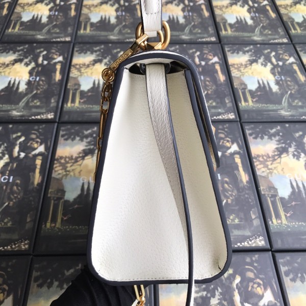 Gucci Osiride Snakeskin Small GG Top Handle Bag 497996 White/Beige 2019