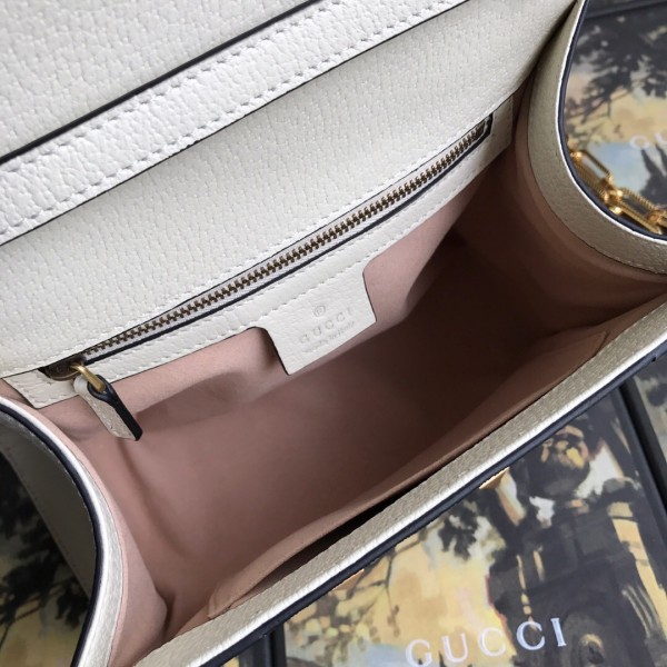 Gucci Osiride Snakeskin Small GG Top Handle Bag 497996 White/Beige 2019