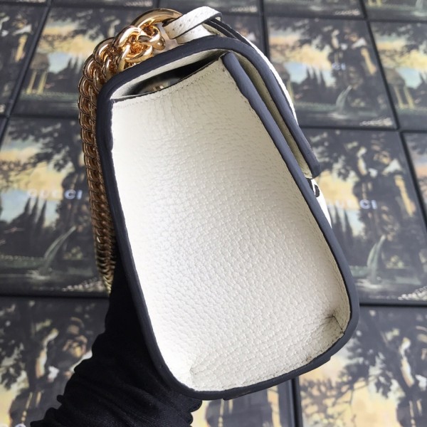 Gucci Padlock Bee Star Small Shoulder Bag 432182 White 2019
