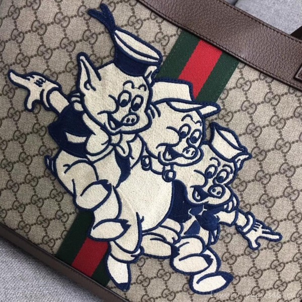 Gucci Ophidia GG Tote Bag with Three Little Pigs 547947 2019