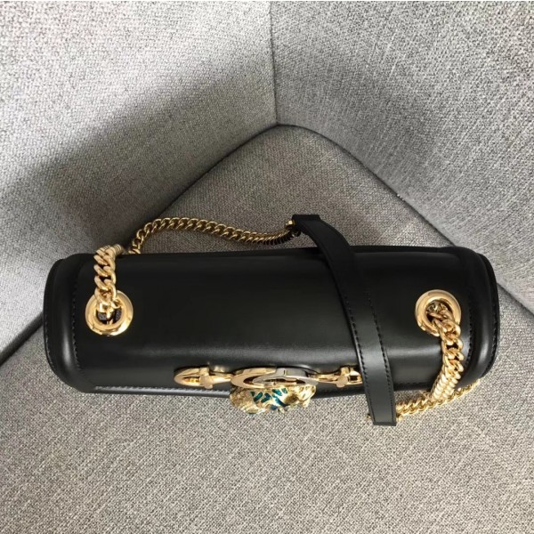 Gucci Interlocking G Horsebit Rajah Small Shoulder Bag 537243 Black 2019