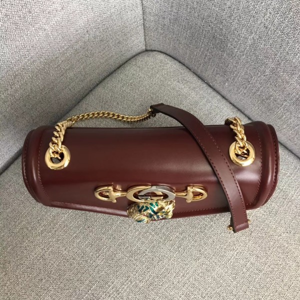 Gucci Interlocking G Horsebit Rajah Small Shoulder Bag 537243 Burgundy 2019