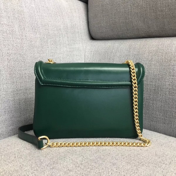 Gucci Interlocking G Horsebit Rajah Small Shoulder Bag 537243 Green 2019