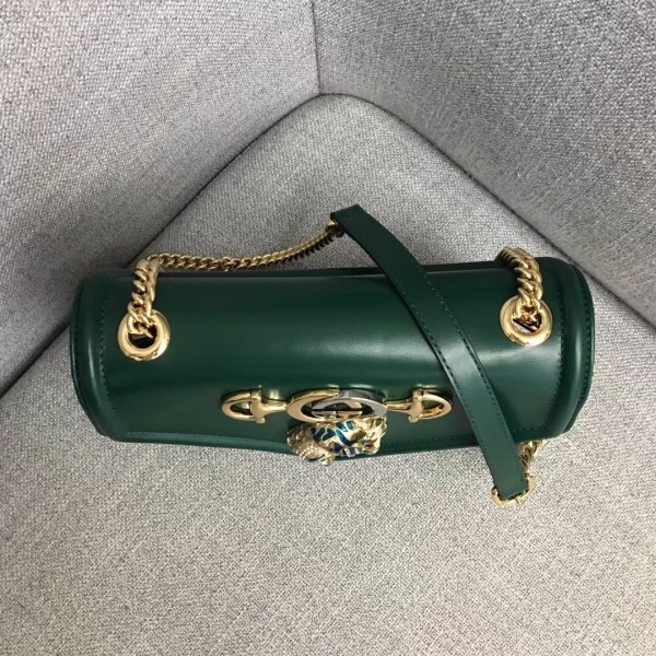 Gucci Interlocking G Horsebit Rajah Small Shoulder Bag 537243 Green 2019