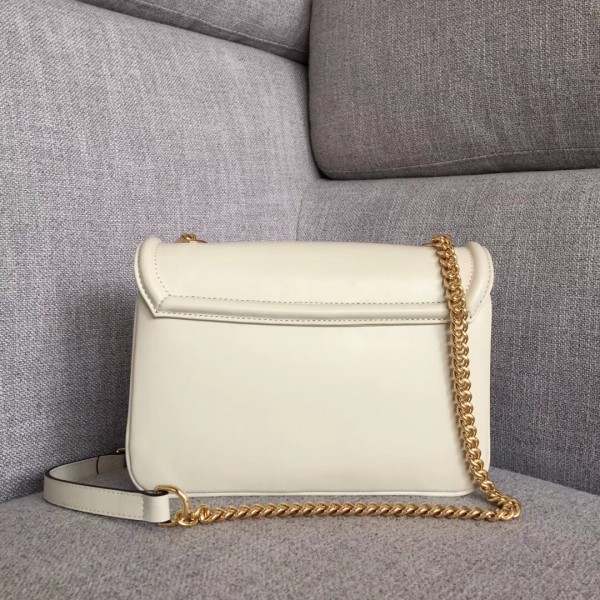 Gucci Interlocking G Horsebit Rajah Small Shoulder Bag 537243 White 2019