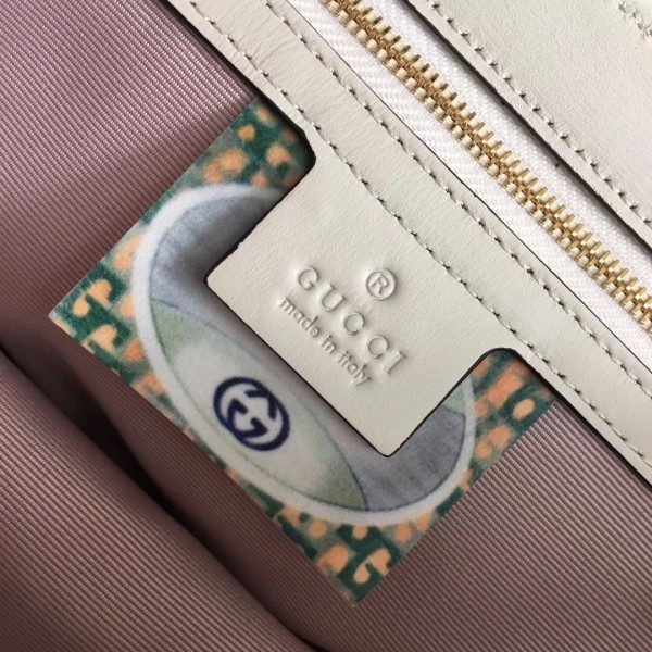 Gucci Interlocking G Horsebit Rajah Small Shoulder Bag 537243 White 2019