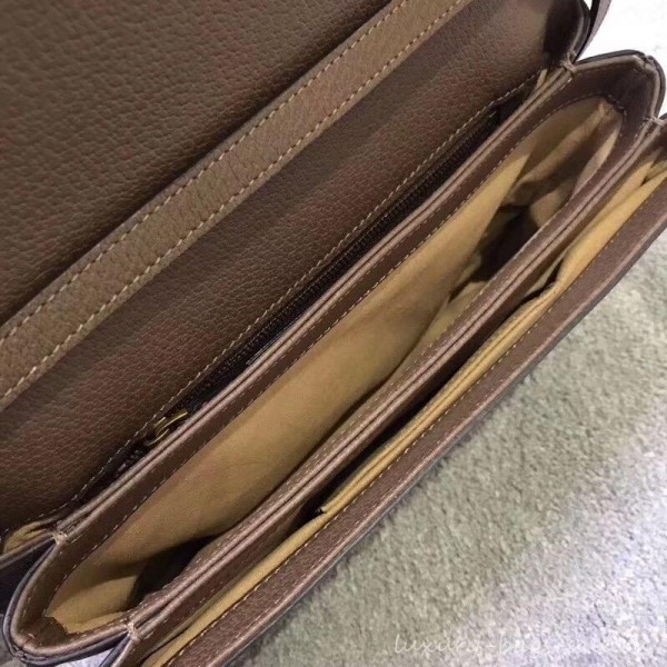 Gucci Queen Margaret Metal Bee Web GG Supreme Medium Shoulder Bag 524356 coffee 2018