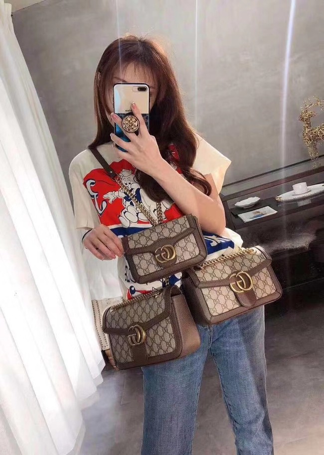 Gucci Ophidia GG Supreme small shoulder bag 446744 brown 