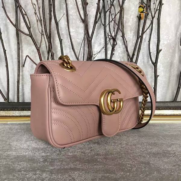Gucci Now GG Marmont Mini Shoulder Bag 446744 Light Pink 