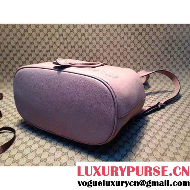 Gucci Sohho Leather Drawstring Backpack In Nude Pink 368588 (1b77-042707 )