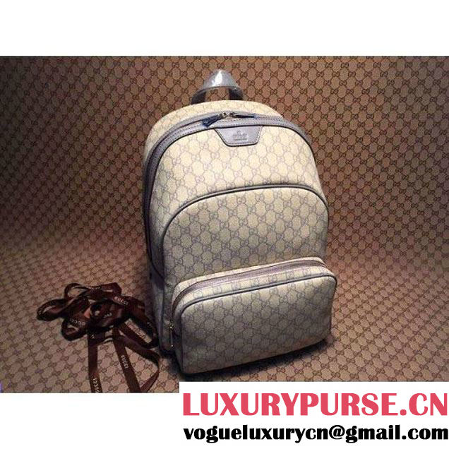 Gucci 322069 GG Supreme Canvas Backpack In Grey (1b77-072914 )