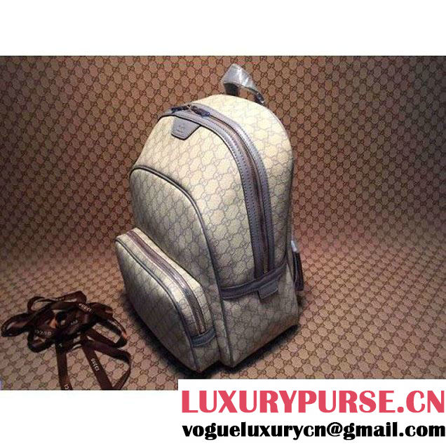 Gucci 322069 GG Supreme Canvas Backpack In Grey (1b77-072914 )