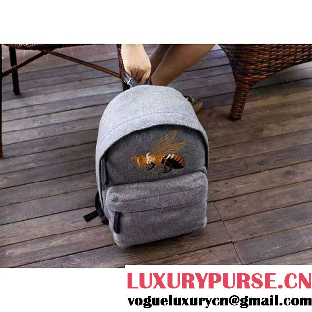 Gucci 400248 Beaded Sky Wool Backpack Grey Fall 2015 (1B067-091824 )